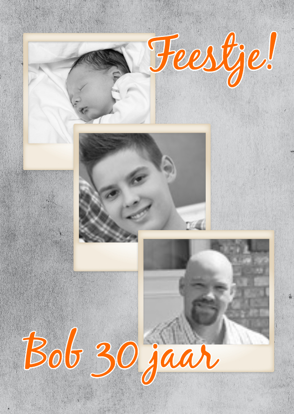 Verjaardagskaart polaroids - DH - Uitnodigingen Uitnodigingen - Verjaardagskaart polaroids - DH