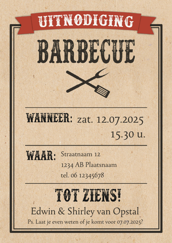 Western barbecue-isf - Uitnodigingen Uitnodigingen - Western barbecue-isf