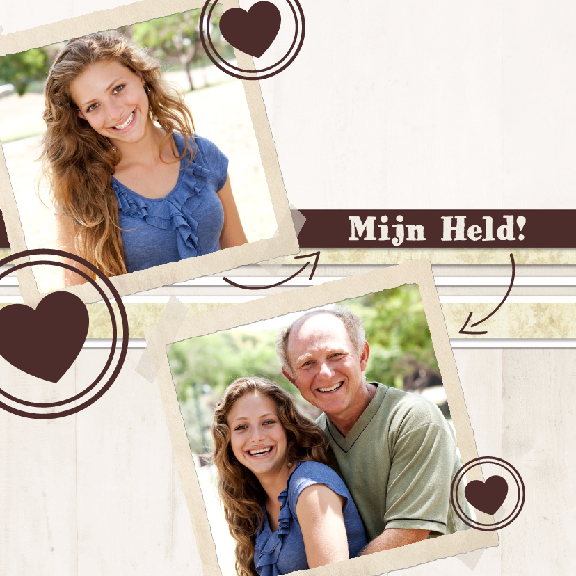 Collage Mijn Held - BK - Vaderdag kaarten Vaderdag kaarten - Collage Mijn Held - BK
