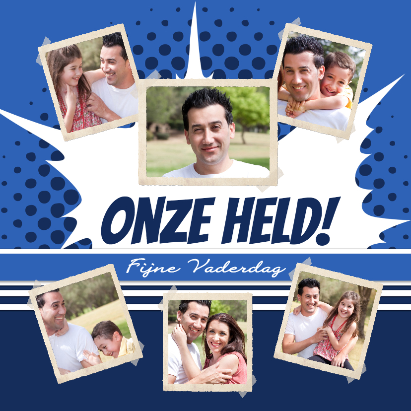 Collage Onze Held - BK - Vaderdag kaarten Vaderdag kaarten - Collage Onze Held - BK