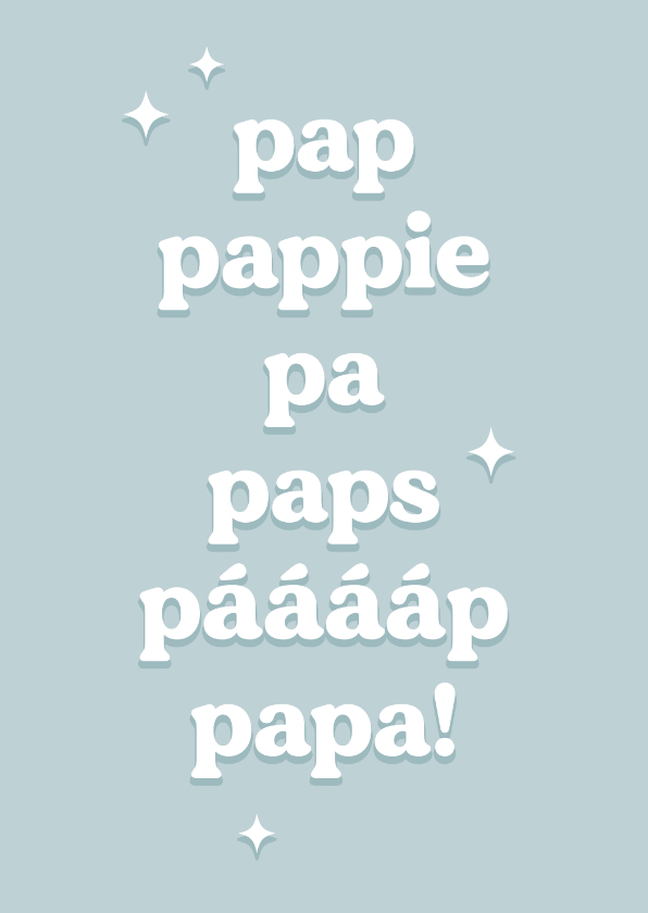 Vaderdag kaarten - Grappige vaderdagkaart in blauw typografisch