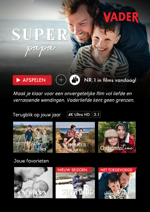 Grappige vaderdagkaart in een tv streamingdienst opmaak - Vaderdag kaarten Vaderdag kaarten - Grappige vaderdagkaart in een tv streamingdienst opmaak