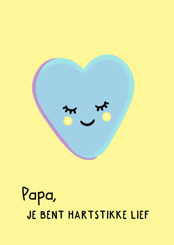 Vaderdag kaarten - Hartstikke lieve vaderdagkaart met hartjessnoepje