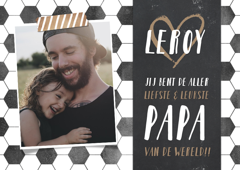 Hippe vaderdagkaart met voetbal thema en eigen foto - Vaderdag kaarten Vaderdag kaarten - Hippe vaderdagkaart met voetbal thema en eigen foto