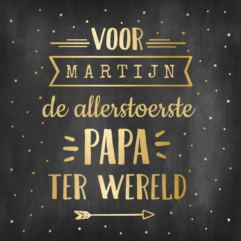 Hippe zwarte krijtbord vaderdagkaart met goudlook typografie - Vaderdag kaarten Vaderdag kaarten - Hippe zwarte krijtbord vaderdagkaart met goudlook typografie
