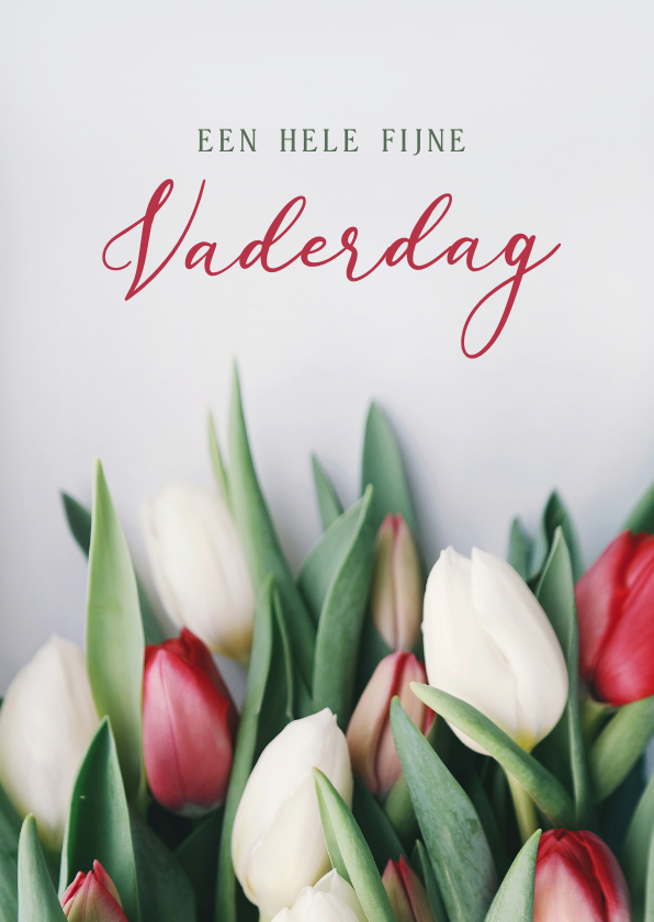 Vaderdag kaarten -  Klassieke vaderdagkaart met foto van bos tulpen