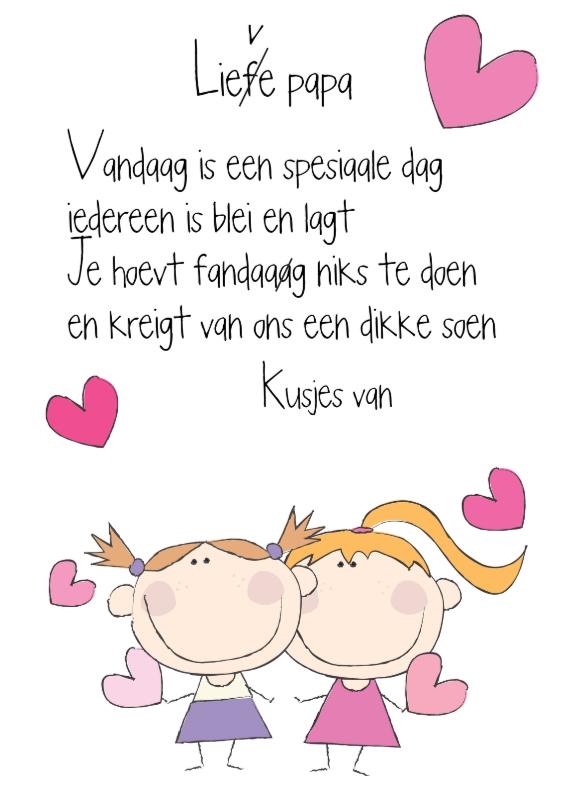 Lieve papa meisjes - Vaderdag kaarten Vaderdag kaarten - Lieve papa meisjes