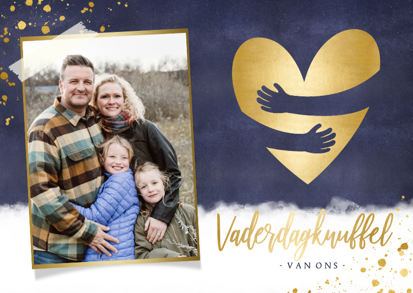 Stijlvolle vaderdagknuffel kaart - hart met omhelzing - Vaderdag kaarten Vaderdag kaarten - Stijlvolle vaderdagknuffel kaart - hart met omhelzing