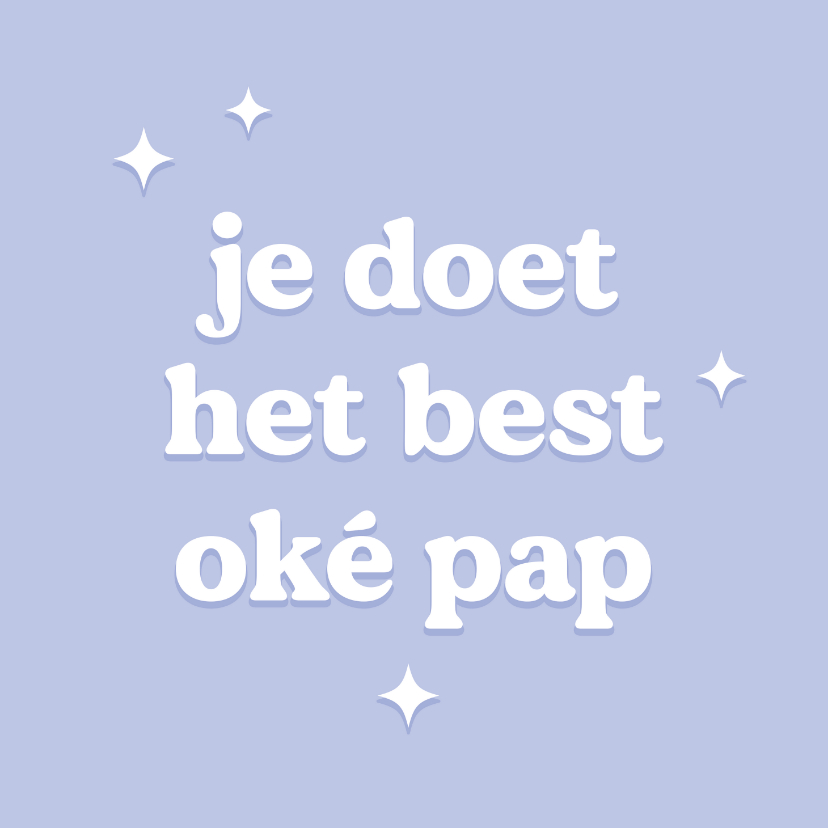 Vaderdag kaarten - Trendy vaderdagkaartje best oke blauw