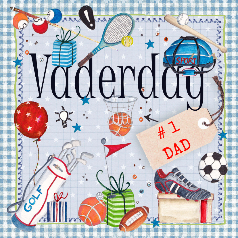 Vaderdag #1 Dad sport - Vaderdag kaarten Vaderdag kaarten - Vaderdag #1 Dad sport