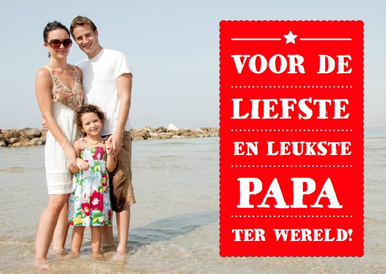 Vaderdag kaart Eigen Foto rood - Vaderdag kaarten Vaderdag kaarten - Vaderdag kaart Eigen Foto rood