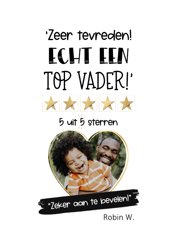 Vaderdag kaarten - Vaderdag kaart handlettering humor sterren review top vader