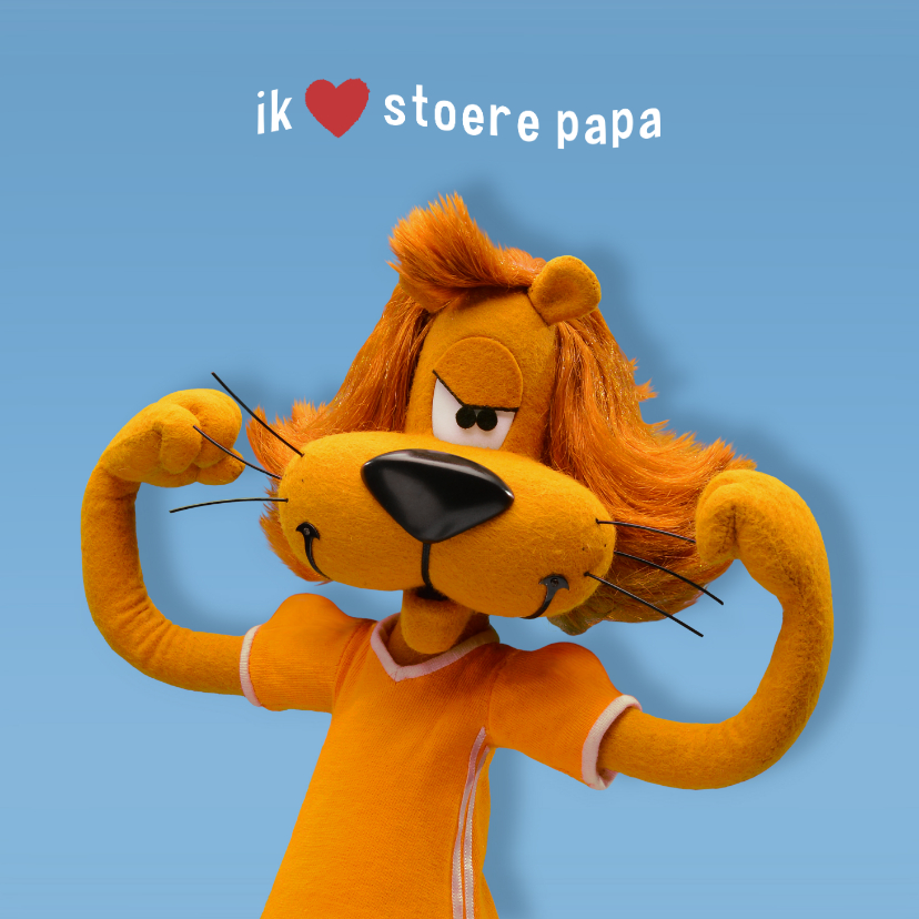 Vaderdag kaarten - Vaderdag kaart Loeki hartje stoere papa - A