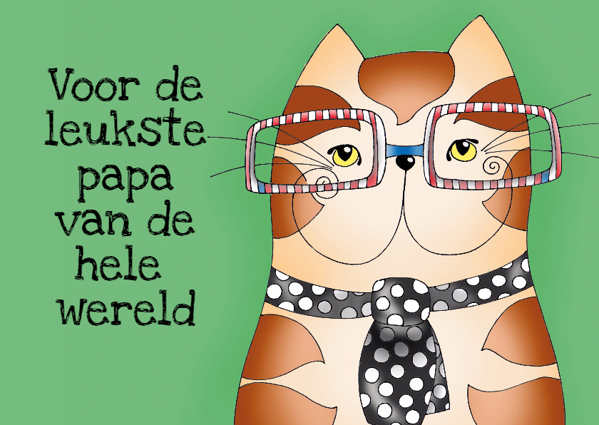 Vaderdag Kat met stropdas - SK - Vaderdag kaarten Vaderdag kaarten - Vaderdag Kat met stropdas - SK