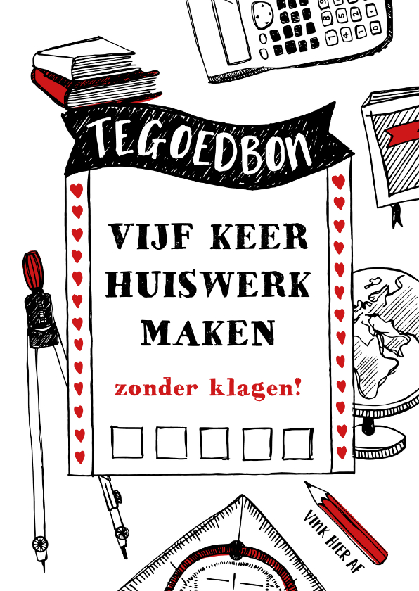 Vaderdag kaarten - Vaderdag tegoedbon huiswerk maken