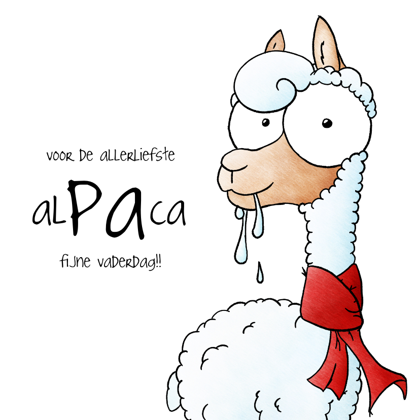 Vaderdag kaarten - Vaderdagkaart alpaca - Voor de allerliefste alPAca