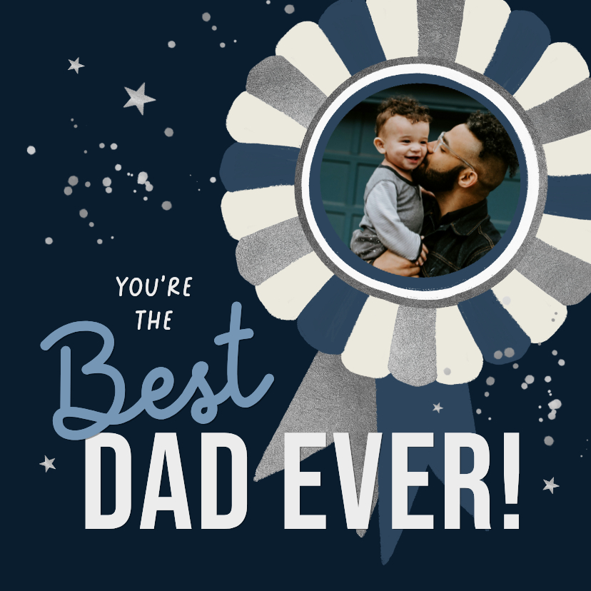 Vaderdag kaarten - Vaderdagkaart best dad ever foto lintje fijne Vaderdag