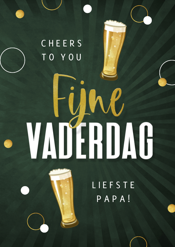 Vaderdag kaarten - Vaderdagkaart bier confetti stoer cheers