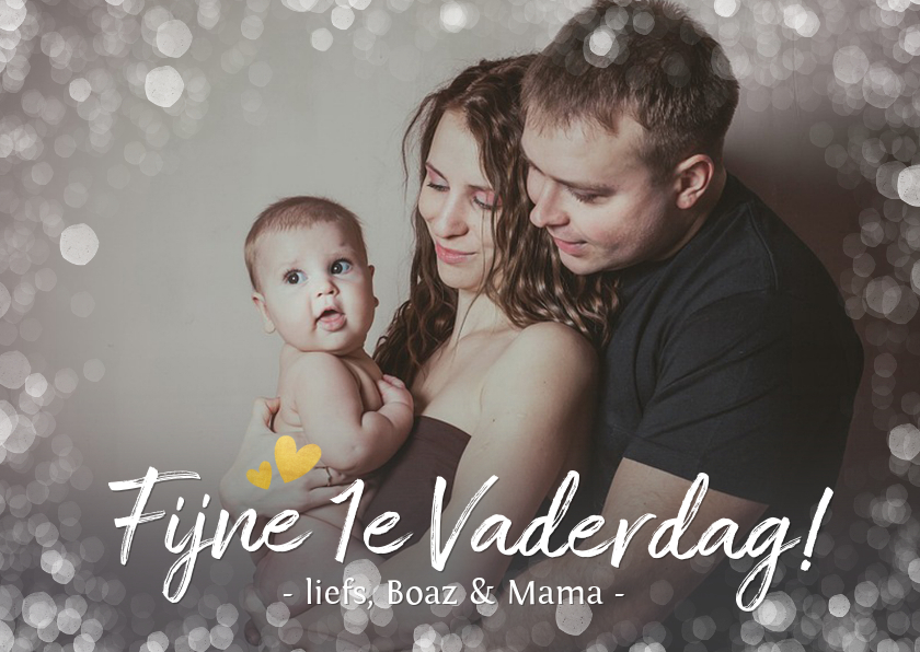 Vaderdag kaarten - Vaderdagkaart fijne 1e vaderdag met grote foto en namen