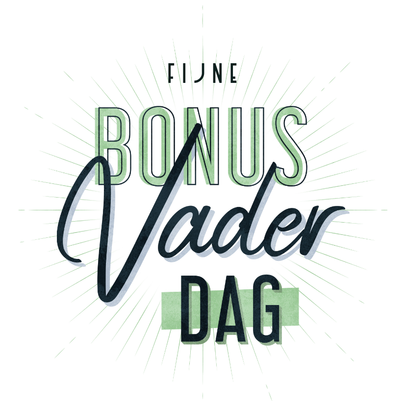 Vaderdag kaarten - Vaderdagkaart fijne bonusvaderdag typografisch