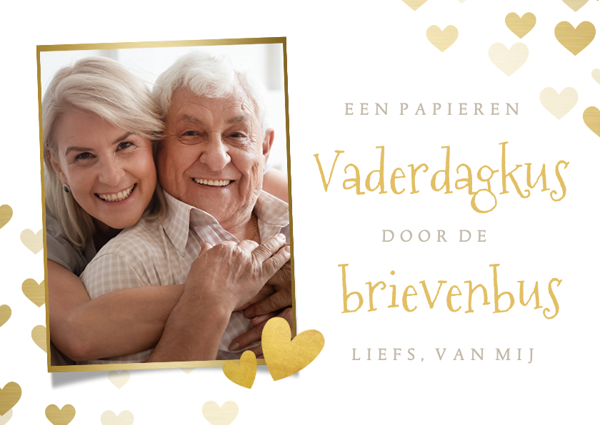 Vaderdag kaarten - Vaderdagkaart met foto kus door de brievenbus 