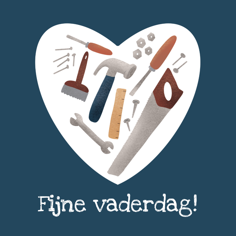 Vaderdag kaarten - Vaderdagkaart met gereedschap in hartvorm