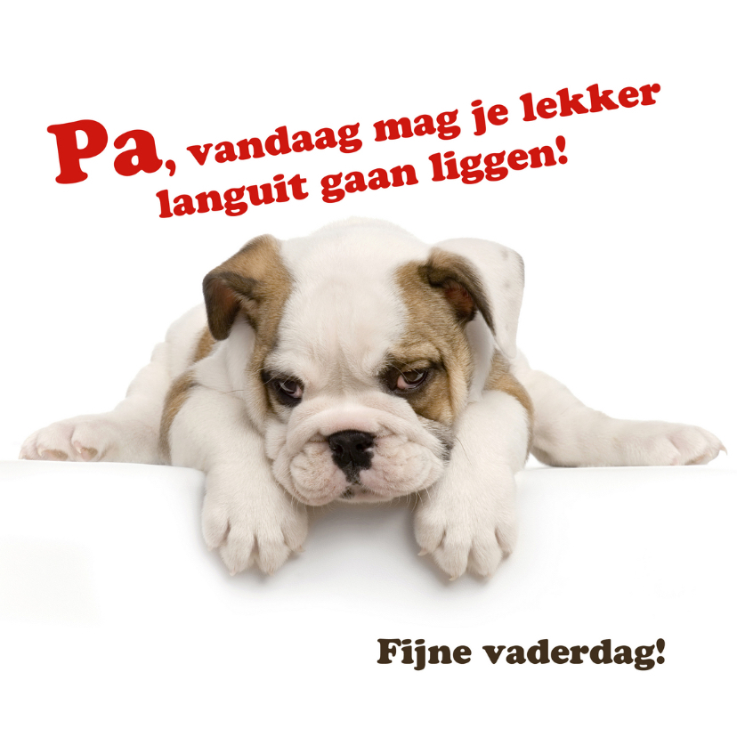 Vaderdagkaart met lief hondje - Vaderdag kaarten Vaderdag kaarten - Vaderdagkaart met lief hondje