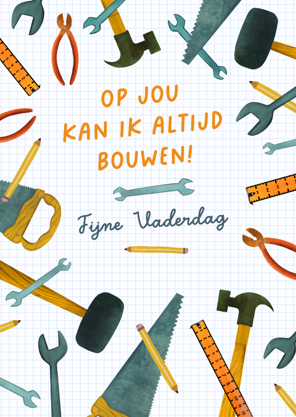 Vaderdag kaarten - Vaderdagkaart met veel gereedschap