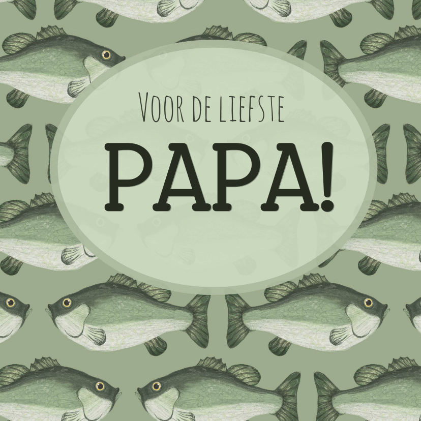 Vaderdag kaarten - Vaderdagkaart met vissen en groentinten 