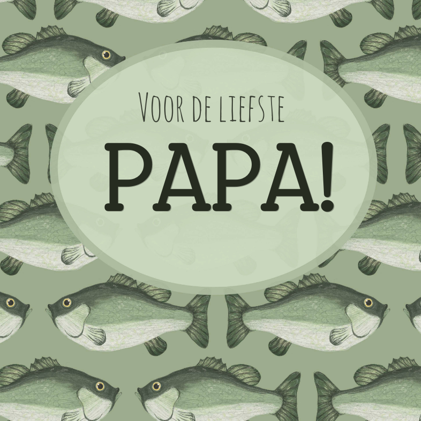Vaderdagkaart met vissen en groentinten - Vaderdag kaarten Vaderdag kaarten - Vaderdagkaart met vissen en groentinten