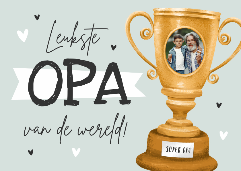 Vaderdag kaarten - Vaderdagkaart opa superopa beker kampioen foto