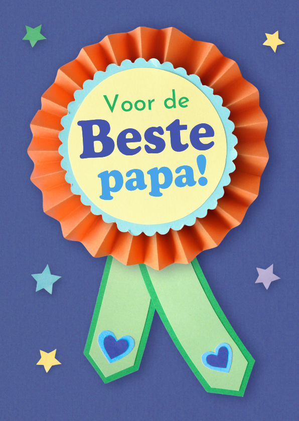 Vaderdag kaarten - Vaderdagkaart rozet beste papa