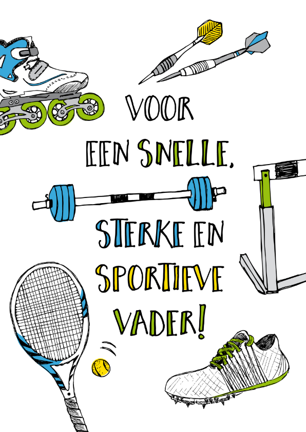 Vaderdagkaart sportief en snel - Vaderdag kaarten Vaderdag kaarten - Vaderdagkaart sportief en snel