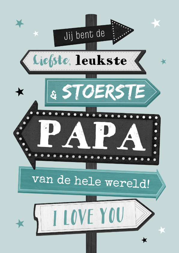 Vaderdagkaart stoer retro wegwijzers hout fijne vaderdag - Vaderdag kaarten Vaderdag kaarten - Vaderdagkaart stoer retro wegwijzers hout fijne vaderdag