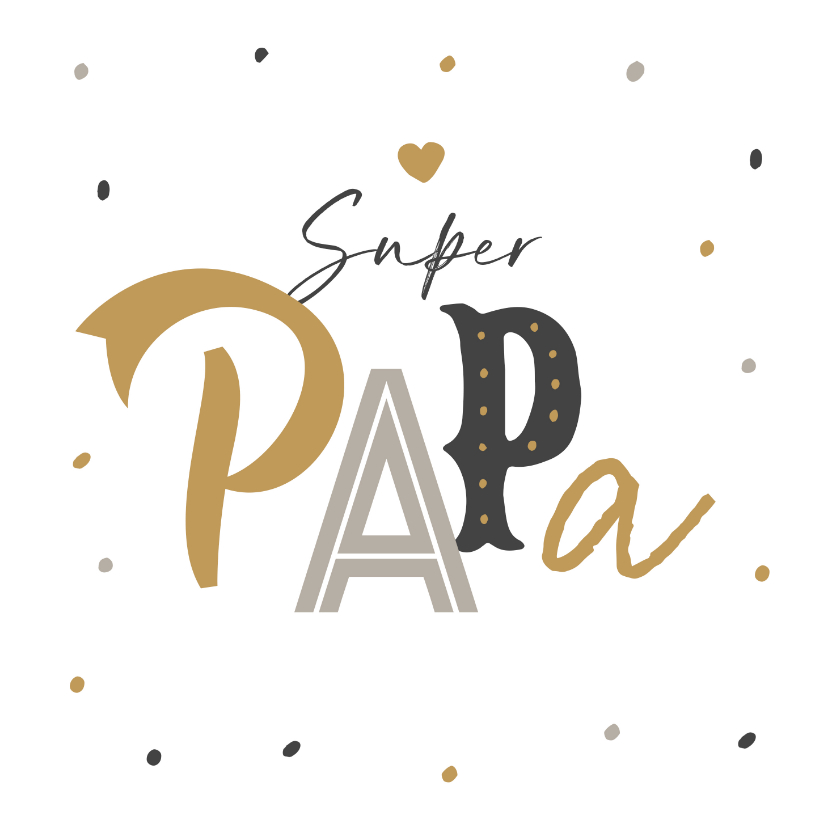 Vaderdagkaart super papa confetti typografie - Vaderdag kaarten Vaderdag kaarten - Vaderdagkaart super papa confetti typografie