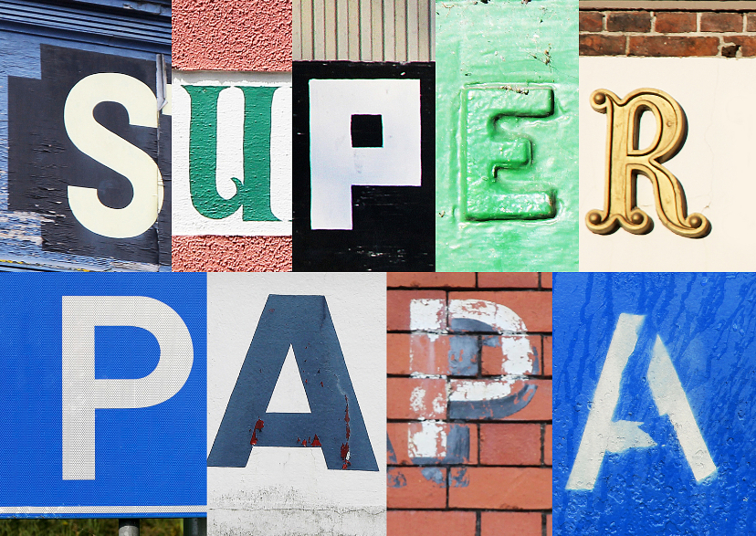 Vaderdagkaart superpapa letters - Vaderdag kaarten Vaderdag kaarten - Vaderdagkaart superpapa letters