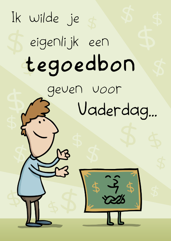 Vaderdag kaarten - Vaderdagkaart Té-goed-bon (zoon/man)