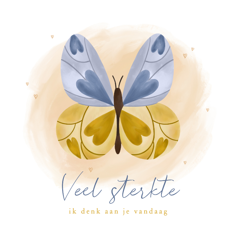 Vaderdag kaarten - Vaderdagkaart verlies sterkte blauwe vlinder