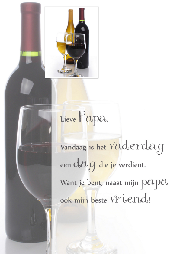Vaderdagkaart wijnglas - Vaderdag kaarten Vaderdag kaarten - Vaderdagkaart wijnglas