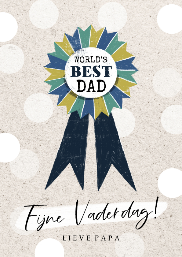 Vaderdagkaart 'World's Best Dad' met kleurrijk lint - Vaderdag kaarten Vaderdag kaarten - Vaderdagkaart 'World's Best Dad' met kleurrijk lint