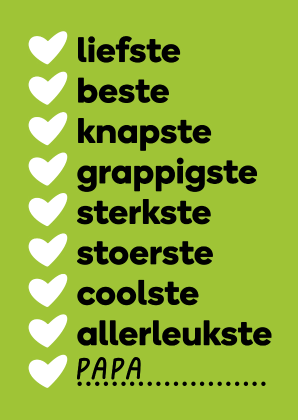 Voor de allerliefste papa Vaderdag kaart - Vaderdag kaarten Vaderdag kaarten - Voor de allerliefste papa Vaderdag kaart