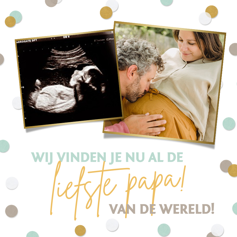 Vaderdag kaarten - Vrolijke vaderdagkaart met foto's voor de aanstaande vader
