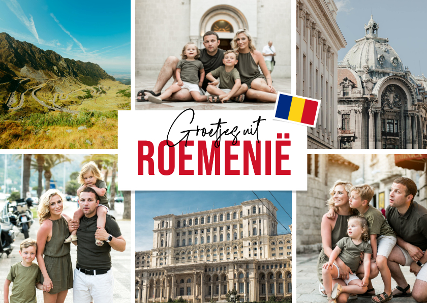 Vakantiekaarten - Ansichtkaart vakantie fotocollage Roemenië Boekarest stad