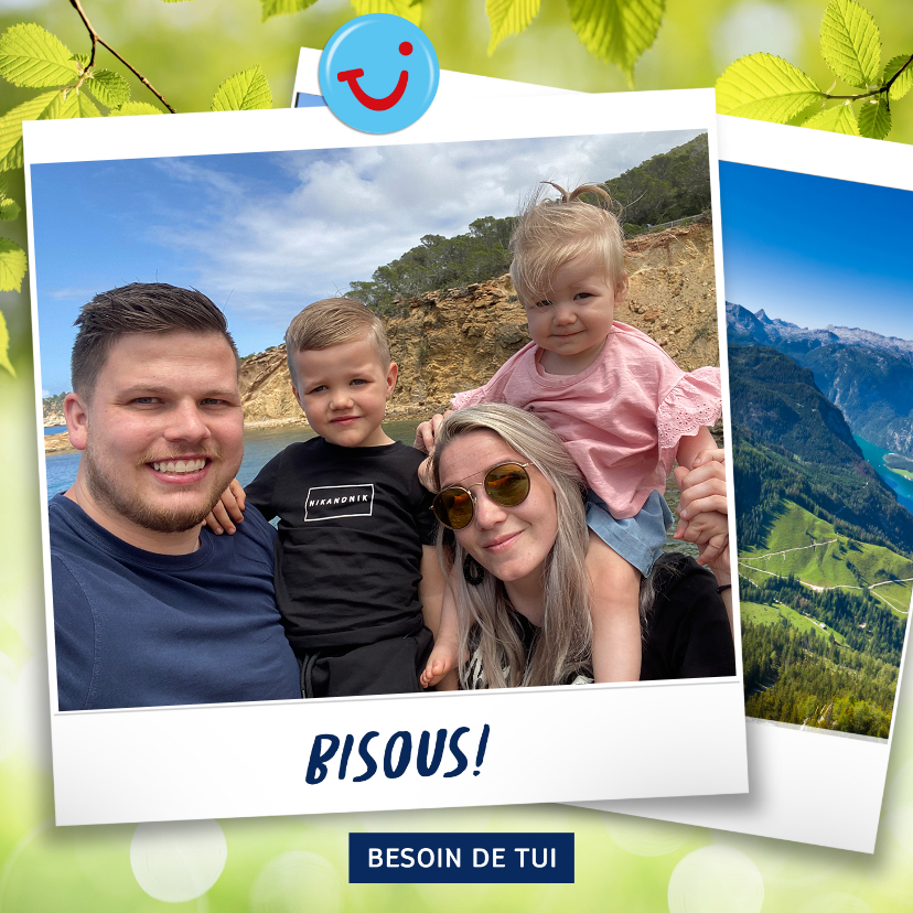 Carte avec votre photo de vacances et bisous de - montagnes - Vakantiekaarten Vakantiekaarten - Carte avec votre photo de vacances et bisous de - montagnes