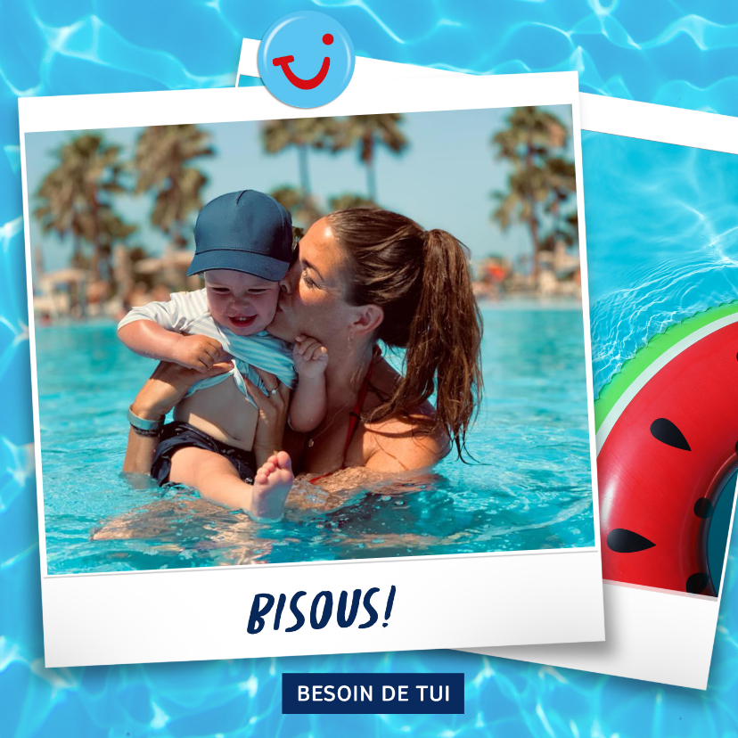 Carte de vacances avec photo et bisous de - eau - Vakantiekaarten Vakantiekaarten - Carte de vacances avec photo et bisous de - eau