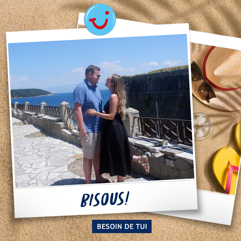 Carte de vacances avec votre photo et bisous de - plage - Vakantiekaarten Vakantiekaarten - Carte de vacances avec votre photo et bisous de - plage