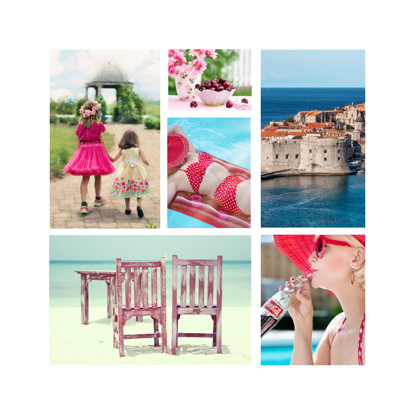 Vakantiekaarten - Collage kaart zomervakantie - DH
