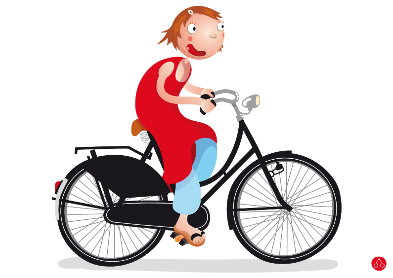 Fiets Dame - Vakantiekaarten Vakantiekaarten - Fiets Dame