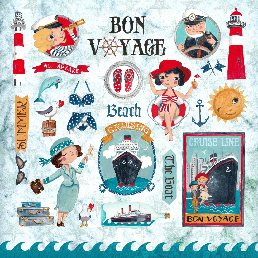 Fijne vakantie strand en boot vakantie in rood wit blauw - Vakantiekaarten Vakantiekaarten - Fijne vakantie strand en boot vakantie in rood wit blauw