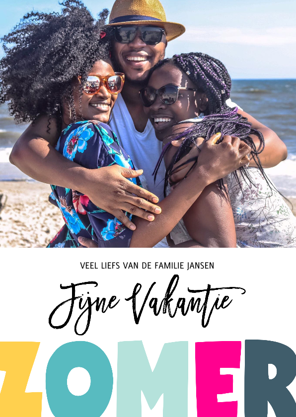 Vakantiekaarten - Fijne vakantie zomer letters